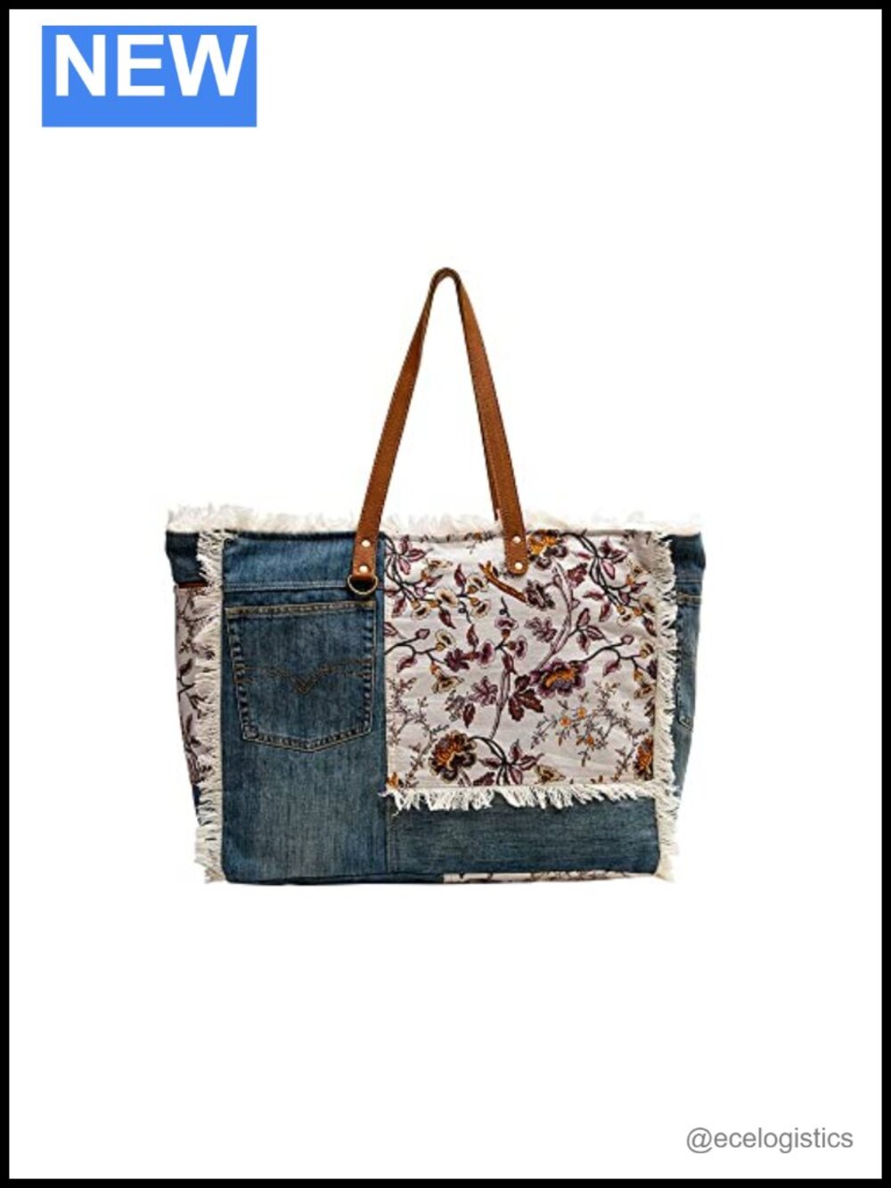 Handcrafted Patchwork Canvas Hobo Purse with Real Leather Strap, Boho Floral